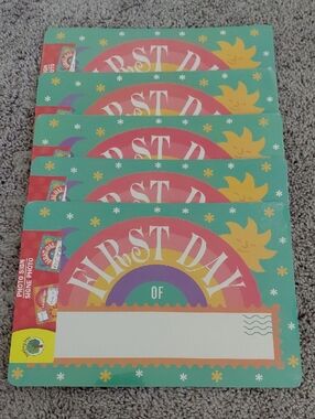 (5) First Day Classroom Photo Sign - Rainbow & Sun
